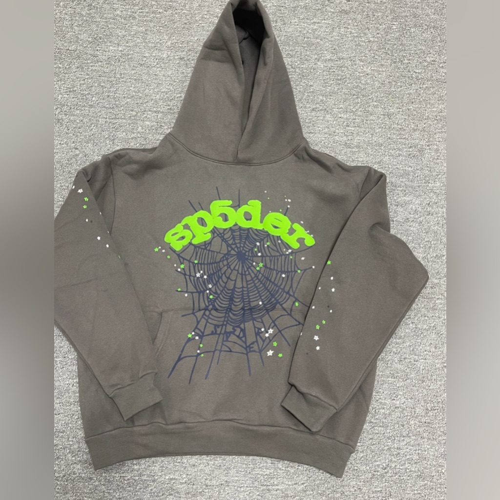 sp5der クモの巣柄 slate gray web hoodie Sp5der Wait Web Hoodie Slate Grey Men's - SS23 - US